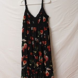 Beautiful Red and Black Floral Dress